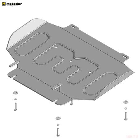 Защита картера и переднего дифференциала для Toyota Land Cruiser Prado 250 (2024-2025) № 32532
