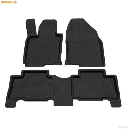 Коврики салона Rezkon резиновые для Toyota RAV4 (2006-2012) № 1034035100