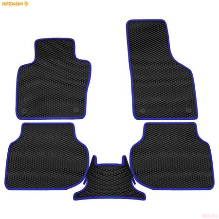 Коврики салона Rezkon EVA cоты резиновые для Volkswagen Jetta (2011-2018) с черным кантом № 9035010203