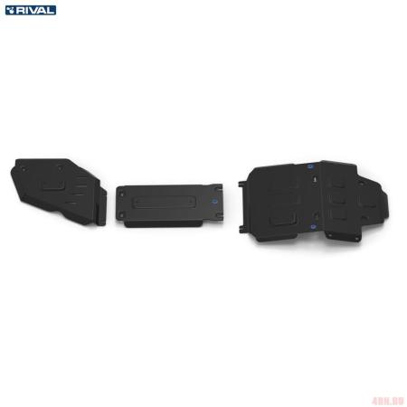 Комплект защиты картера, радиатора, КПП и раздаточной коробки для Toyota Land Cruiser 300 (2021-2025)  № K111.9551.1