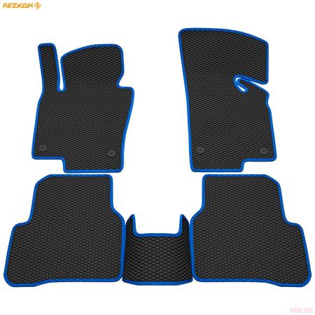 Коврики салона EVA резиновые для Volkswagen Passat B7 (2011-2015) с синим кантом № 9035015203