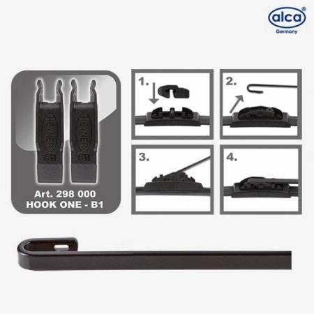 Щетки стеклоочистителя Alca Universal каркасные для Kia Rio седан, хэтчбек (2005-2011) № 181000+176000