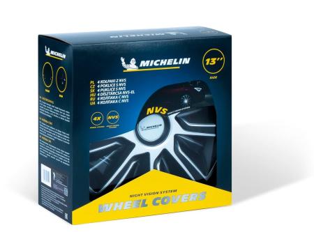 Колпаки колесные MICHELIN 13", "49 Верон", серебристо-черные, 4 шт. № 300720