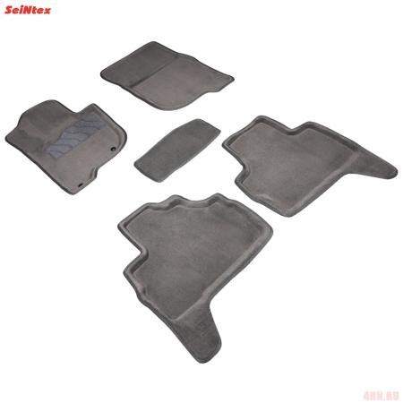 Коврики салона 3D текстильные для Mitsubishi Pajero Sport (2016-2025) серые № 94392