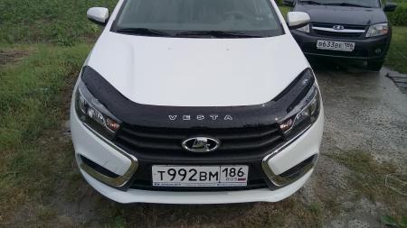 Дефлектор капота VIP-Tuning для Lada (ВАЗ) Vesta (2015-2025) длинный № VZ06VT