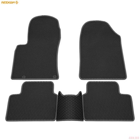Коврики салона Rezkon EVA резиновые для Kia Ceed (2018-2025) с серым кантом № 9021005302