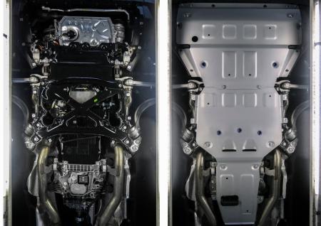 Защита двигателя, КПП и раздаточной коробки для Porsche Cayenne (2017-2025) 3 части № K333.4612.1