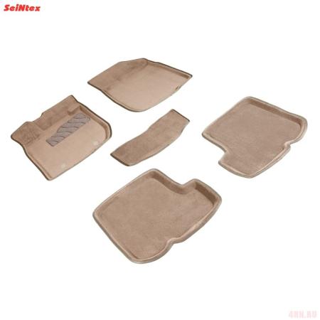 Коврики салона 3D текстильные для Renault Sandero (2010-2014) бежевые № 84747