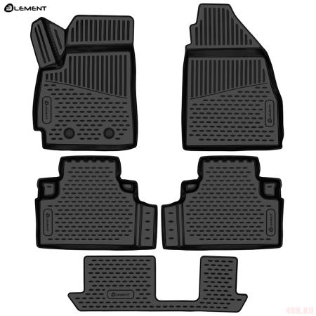 Коврики салона 3D для Jetour X70 Plus (2020-2024) 7 мест. № ELEMENT3DA68797210k