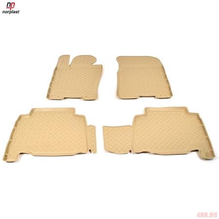 Коврики салона Norplast бежевые для Kia Mohave (2008-2021) № NPL-Po-43-22-B