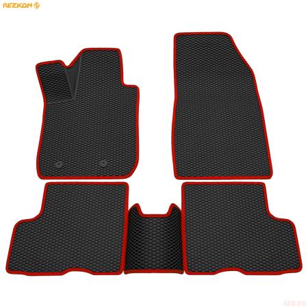 Коврики салона 3D EVA ромб резиновые для Renault Duster (2021-2025) с красным кантом № 9229005404