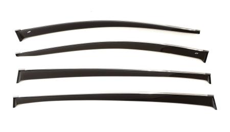 Дефлекторы боковых окон для Renault Megane 3 хэтчбек (2008-2016) с хромированным молдингом № R11608CR