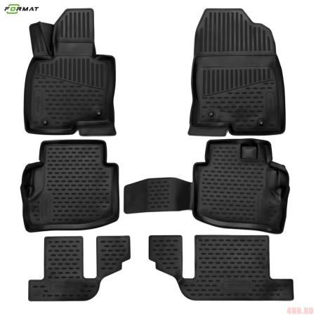 Коврики в салон 3D Format для Mazda CX-9 (2017-2025) 6 шт. № FORMAT.3D3331210k