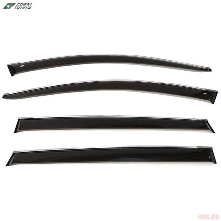 Дефлекторы окон для EXEED TXL (2020-2025) с хромированным молдингом № C70120CR