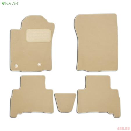 Коврики салона Klever текстильные Premium для Toyota Land Cruiser 150, 5 мест (2013-2025) 5 шт. бежевые № KLEVER04482922112kh