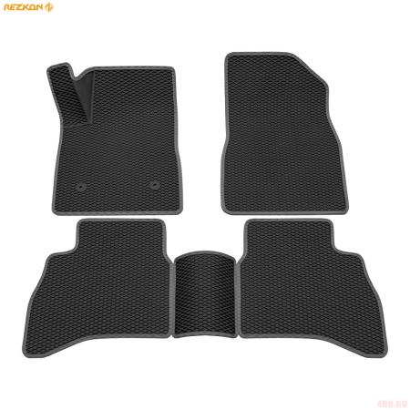 Коврики салона 3D EVA Ромб резиновые для Chevrolet TrailBlazer (2020-2025) с серым кантом № 9212060102