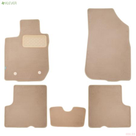 Коврики салона Klever текстильные Premium для Renault Duster 2WD (2011-2015) бежевые № KLEVER04413022112kh