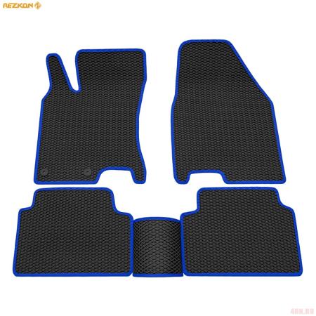Коврики салона EVA cоты резиновые для Nissan Qashqai (2007-2014) с синим кантом № 9025020103