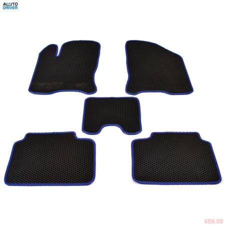 Коврики салона резиновые EVA для Lada (ВАЗ) Vesta (2015-2025) соты с синим кантом № EVAS.0747.03
