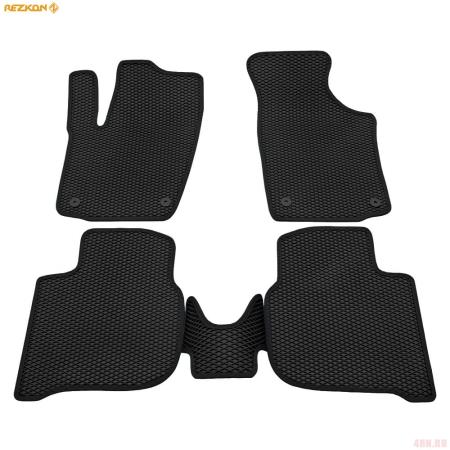 Коврики салона Rezkon EVA резиновые для Skoda Rapid (2014-2020) с черным кантом № 9030020101