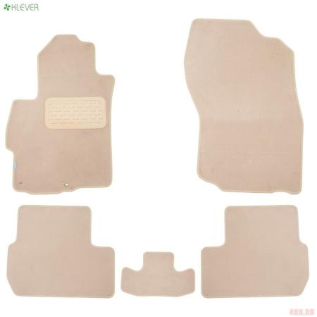 Коврики салона Klever текстильные Premium для Mitsubishi Lancer 10 седан (2007-2017) бежевые № KLEVER04352722112kh