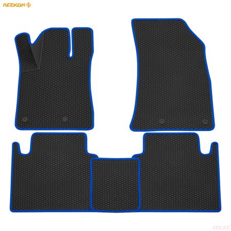 Коврики салона 3D EVA Ромб для Geely Atlas Pro (2021-2025) с синим кантом № 9217030103