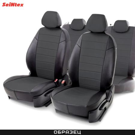 Чехлы из экокожи для Renault Logan (2014-2018) 40/60, без Air серые № 98542
