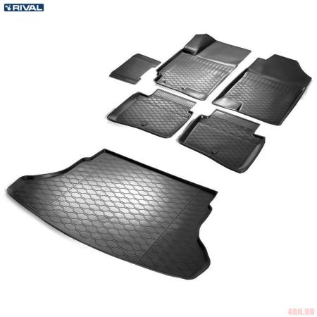Комплект ковриков салона и багажника для Kia Rio (2017-2023) № K12305007-8