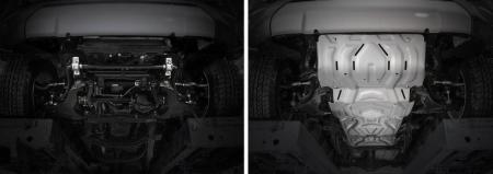 Защита радиатора, двигателя, КПП и раздаточной коробки для Mitsubishi L200 (2018-2023) № K222.4052.1