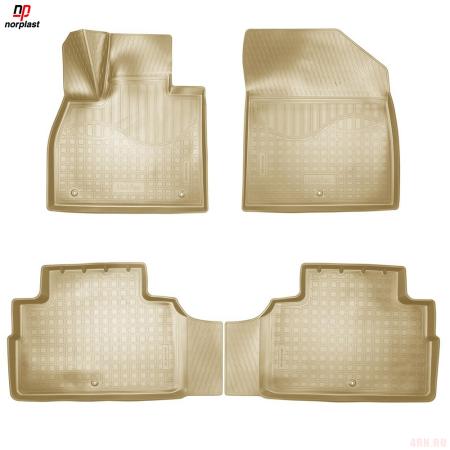 Коврики салона 3D для Hyundai Palisade (2020-2024) (7 мест.) бежевые № NPA11-C31-480-B