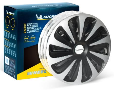 Колпаки колесные MICHELIN 17", "Калибр", серебристо-черные, 4 шт. № 300239