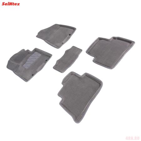 Коврики салона 3D текстильные для Hyundai Tucson (2018-2020) серые № 96400