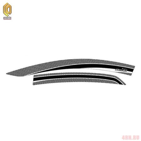 Дефлекторы окон CA Plastic серия "Art" белые для Lada (ВАЗ) Vesta (2015-2025) № 2010031411742