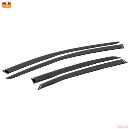 Дефлекторы окон AutoFlex для Ford Focus 2 седан, хэтчбек 5дв. (2005-2010) литьевой поликарбонат № 818101