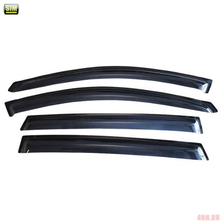 Дефлекторы боковых окон SIM для Toyota RAV4 (2012-2015) с хромированным молдингом № STORAV1332CR