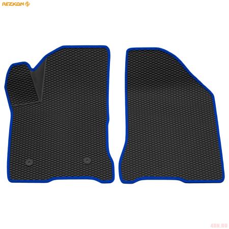 Коврики салона передние 3D EVA Ромб резиновые для Lada (ВАЗ) Vesta (2015-2025) с синим кантом № 9539045103