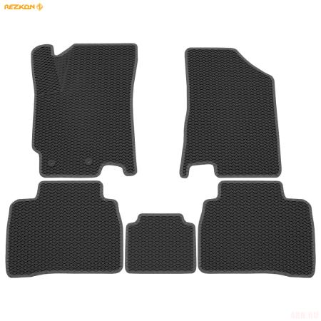 Коврики салона 3D EVA Ромб резиновые для Москвич 6 (2023-2025) с серым кантом № 9261010102