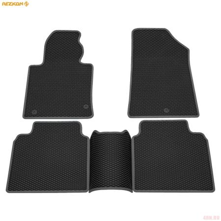 Коврики салона Rezkon EVA резиновые для Kia Optima (2016-2020) с серым кантом № 9021015202