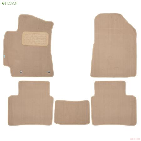 Коврики салона Klever текстильные Premium для Kia Cerato седан (2018-2025) 5 шт. бежевые № KVR04.025.061.22112kh
