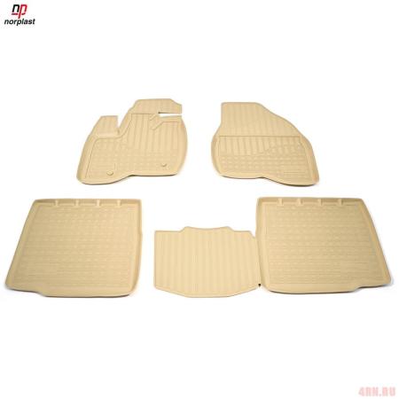 Коврики салона Norplast бежевые для Ford Explorer 5 мест (2010-2019) № NPA11-C22-180-B