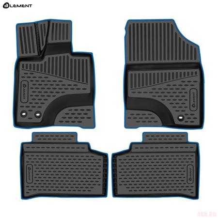 Коврики салона 3D для Changan UNI-K (2020-2025) с синим кантом № KANT.ELEM3DA67032210k.bl