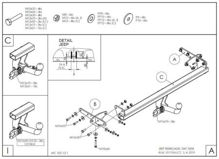 Фаркоп для Jeep Renegade (2014-2024) № J011A