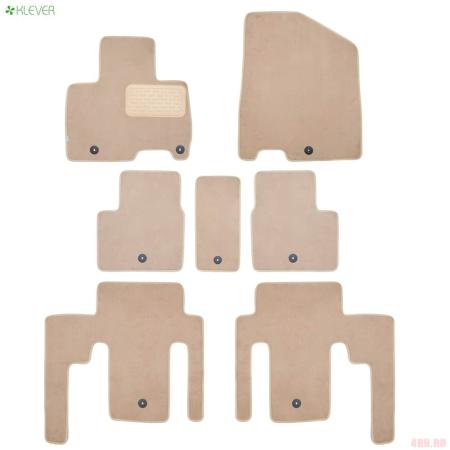 Коврики салона текстильные Premium для Kia Carnival Prestige (2021-2025) 7 шт. бежевые № KLEVER0402506922112kh