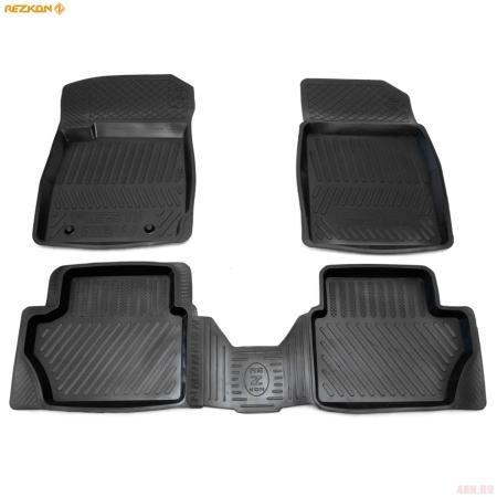 Коврики салона Rezkon резиновые для Ford Fiesta (2015-2017) № 1016005200