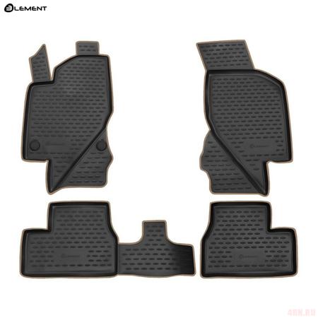 Коврики салона для Lada (ВАЗ) Granta (2011-2018) с бежевым кантом № KANT.NLC.52.25.210k.bg