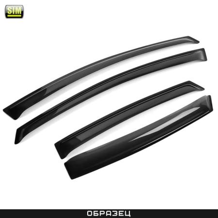 Дефлекторы окон для Mazda 6 седан (2013-2025) с серебристой полосой № SMAMA61332Cr