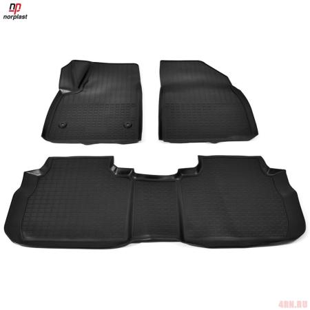 Коврики салона 3D для Cadillac XT6 (2020-2025) (1 и 2 ряд) 6 мест № NPA11-C10-870