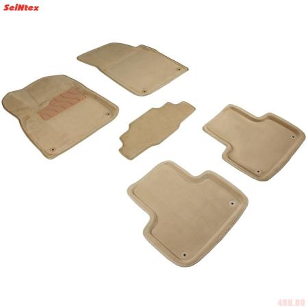 Коврики салона 3D текстильные для Audi Q7 (2015-2025) бежевые № 87922