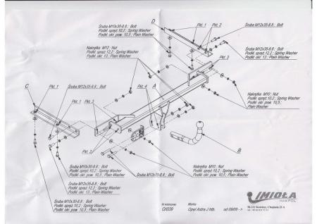 Фаркоп Imiola для Opel Astra J хэтчбек 5дв. (2009-2013) № O.039