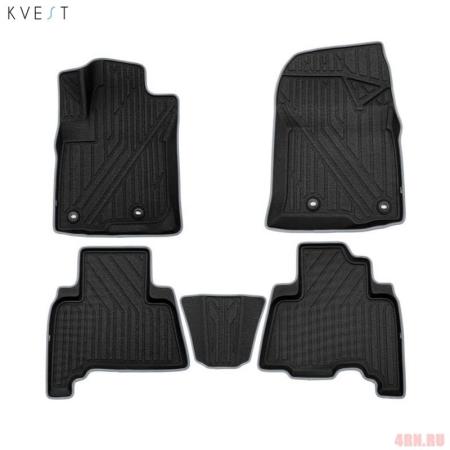 Коврики в салон 3D Kvest для Toyota Land Cruiser Prado 150 (2013-2025) 5 шт. № KVESTTYT00002K1